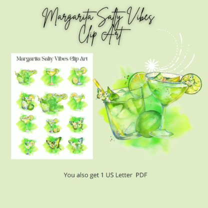 SALTY VIBES, Instant Download, Margarita Party Decorations, png files for Sublimation, Butterfly png sublimation, Summer Stickers Printable - Image 3