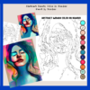 Blue Abstract Women, Abstract Beauty, PBN, Paint by Number, Color by Number, Digital Color, Digital Paint by Number, iPad Color by Number, PDF PNG - Image 3