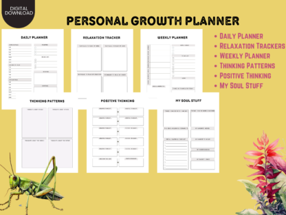 Personal Growth Printable Planner: Unleash Your Potential, Achieve Your Dreams, Goals, Daily, Weekly, Meditation, Trackers, Letter, Mindset - Image 5