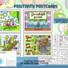 Positivity Postcards [00015] - Armadillo - 6 Page PDF, Cut Guide Lines, Colored, Black and White, Outlined - Image 4
