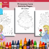 PRINTABLE COLORING Princesses in Love – Coloring Book and Dot to Dot Activity Book - Image 8
