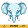 Reflective Symmetrical Clip Art, Digital Stickers, draw,Lion svg, Elephant svg, Bear svg, Zebra svg, Tiger svg, Transparent png, animal png - Image 6