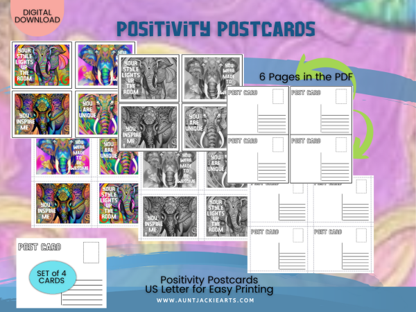 P4 - Positivity Postcards [00015] - Armadillo - Listing Image