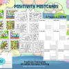 Positivity Postcards [00015] - Armadillo - 6 Page PDF, Cut Guide Lines, Colored, Black and White, Outlined - Image 5