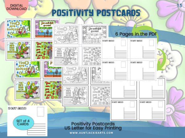 P4 - Positivity Postcards [00015] - Armadillo - Listing Image