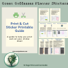 Green Goddess Digital Planner Stickers, Print, and Cut Stickers, Spiritual Stickers, 80+ Stickers, PNG and Transparent PNG Sticker Sheet, Digital Stickers, Digital Planner Stickers, Hunter Green - Image 6