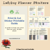 Ladybug Planner Stickers, Set 1, Print and Cut Stickers, Ladybug Stickers, 50 Stickers, Cute Sticker Sheet, Digital Stickers - Image 6