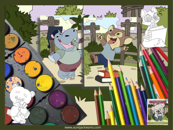 PRINTABLE COLORING Smart and Sweet Animal Kids – Coloring Book - 30 Coloring Pages - Image 2