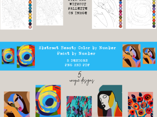 Abstract Beauty, Abstract Women, PBN, Paint by Number, Color by Number, Digital Color, Digital Paint by Number,iPad Color by Number, PDF PNG