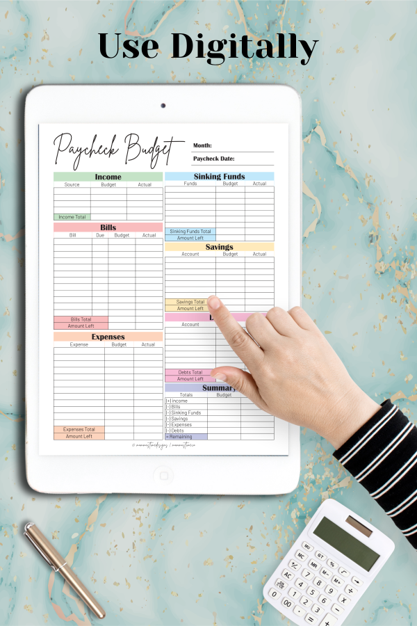 Paycheck Budget Template, Budget by Paycheck Budget PDF, Paycheck Budget Planner, Paycheck Budget Printable, Budget Tracker, Paycheck Bill - Image 5
