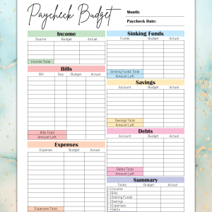 Paycheck Budget Template, Budget by Paycheck Budget PDF, Paycheck ...