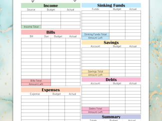 paycheck budget printable