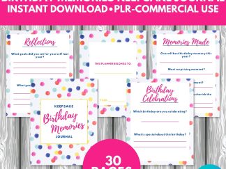 PLR Birthday Memories Keepsake Journal 30 pages