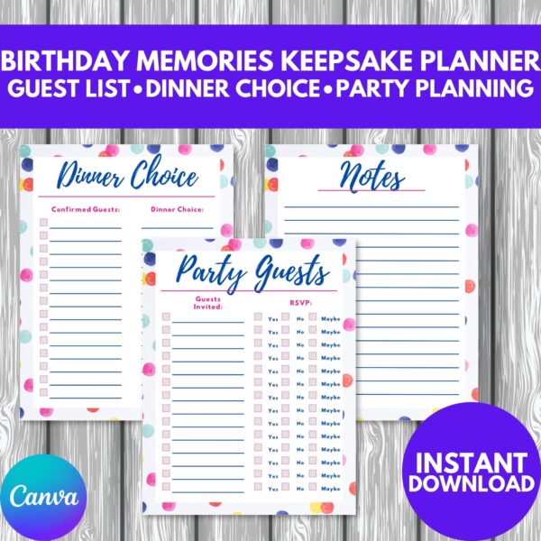 PLR Birthday Memories Keepsake Planner instant download