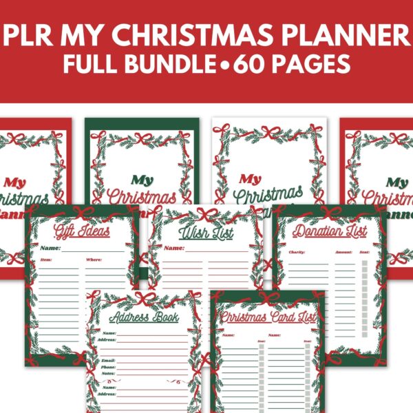 PLR My Christmas Planner 60 pages