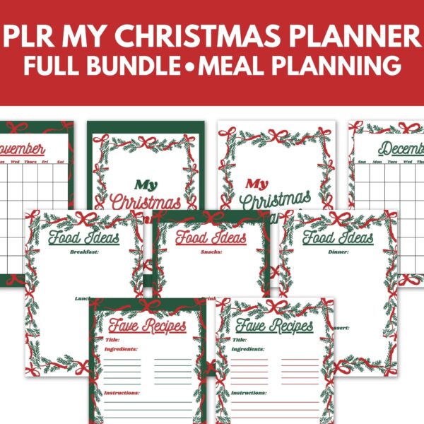 PLR My Christmas Planner meal planning