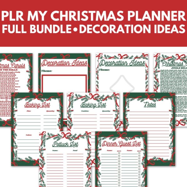 PLR My Christmas Planner decoration ideas
