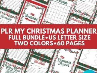 PLR My Christmas Planner 60 pages us letter size canva templates