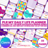 PLR My Daily Life Planner- 33 us letter size canva templates. Volume 1 of the Household Binder Series