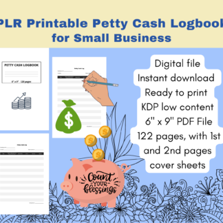 PLR Petty Cash Journal Small Business Printable