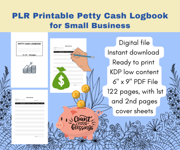 PLR Petty Cash Journal Small Business Printable