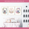 Printable Nursery WALL ART, Baby Animal Wall Art,Set of 3 Wall Art, Digital Wall Art Printable, Raccoon Art, Panda Bear Art, Bunny Art, Baby Art