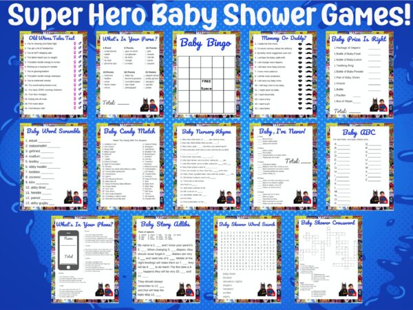 Superhero Baby Shower Games
