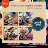 DIGITAL PAPER Bundle - Psychedelic Watercolor Art Nouveau Digital Papers 12 - Papers Pack 12 - 12x12 - jpg png - 6000px - Set 2 of 7 - Image 3