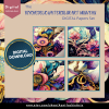 DIGITAL PAPER Bundle - Psychedelic Watercolor Art Nouveau Digital Papers 12 - Papers Pack 12 - 12x12 - jpg png - 6000px - Set 2 of 7 - Image 4