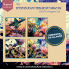 DIGITAL PAPER Bundle - Psychedelic Watercolor Art Nouveau Digital Papers 12 - Papers Pack 12 - 12x12 - jpg png - 6000px - Set 2 of 7 - Image 5