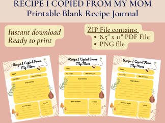 Printable Blank Recipe Journal For Recipes I Copied From My Mom