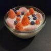 Lottery Candle Fruit and yogurt soy wax candle bowl with wooden wick