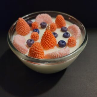 Lottery Candle Fruit and yogurt soy wax candle bowl with wooden wick