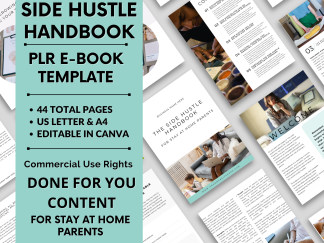 Side Hustle Handbook: For Stay-at-Home Parents | PLR Digital Book | Private Label eBook | Editable Rebrandable | Done for You White Label