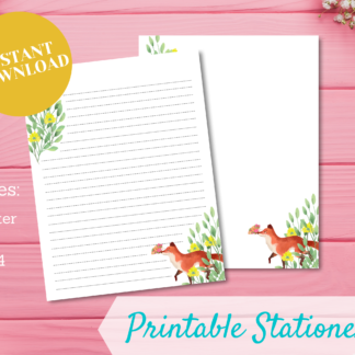 printable stationery forest fox