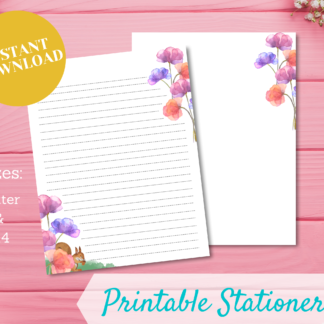 printable stationery forest squirrel