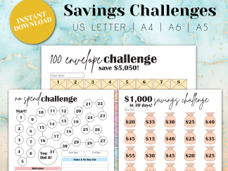 saving challenges printables