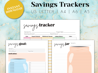savings tracker printables