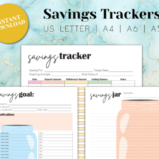 savings tracker printables