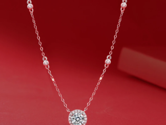 Delicate Moissanite 1 carat Lovers Necklace/ perfect for your girlfriend, mom or daughther