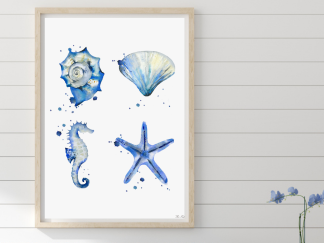 Sea Creatures Nautical Wall Art