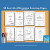 PRINTABLE COLORING Pages | Sea Creatures Coloring & Affirmation Coloring Pages for Kids, 100+ Pages, 50 Sea Creatures, 50 Affirmations - Image 6