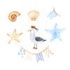 Seagull and Shells Nautical Wall Art - Image 2