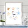 Seagull and Shells Nautical Wall Art