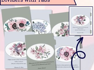 Floral Planner Dividers with Tabs
