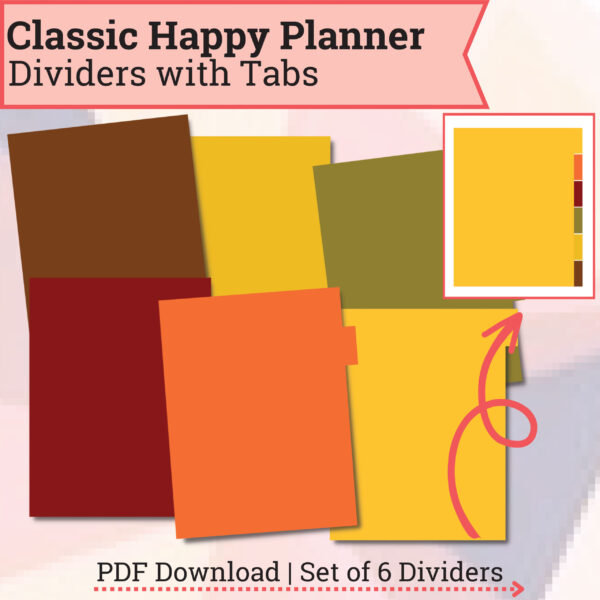 Fall-Coloured Planner Dividers with Tabs