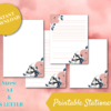 Floral Skull Printable Stationery