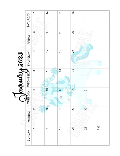 2023 Fun Unicorn Calendar Printable - Image 2