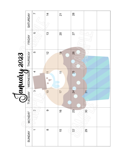 2023 Yummy Cupcake Calendar Printable - Image 2