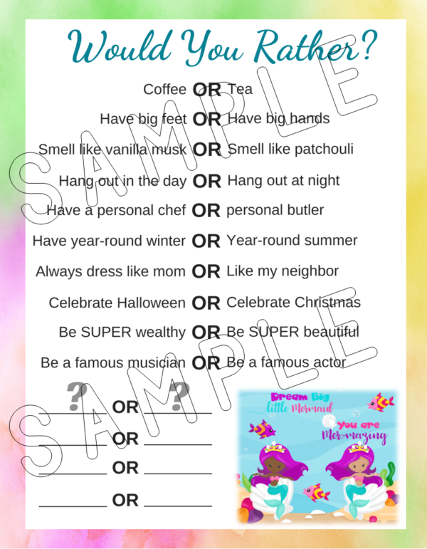12 Printable Mermaid Birthday Party Games - Image 2
